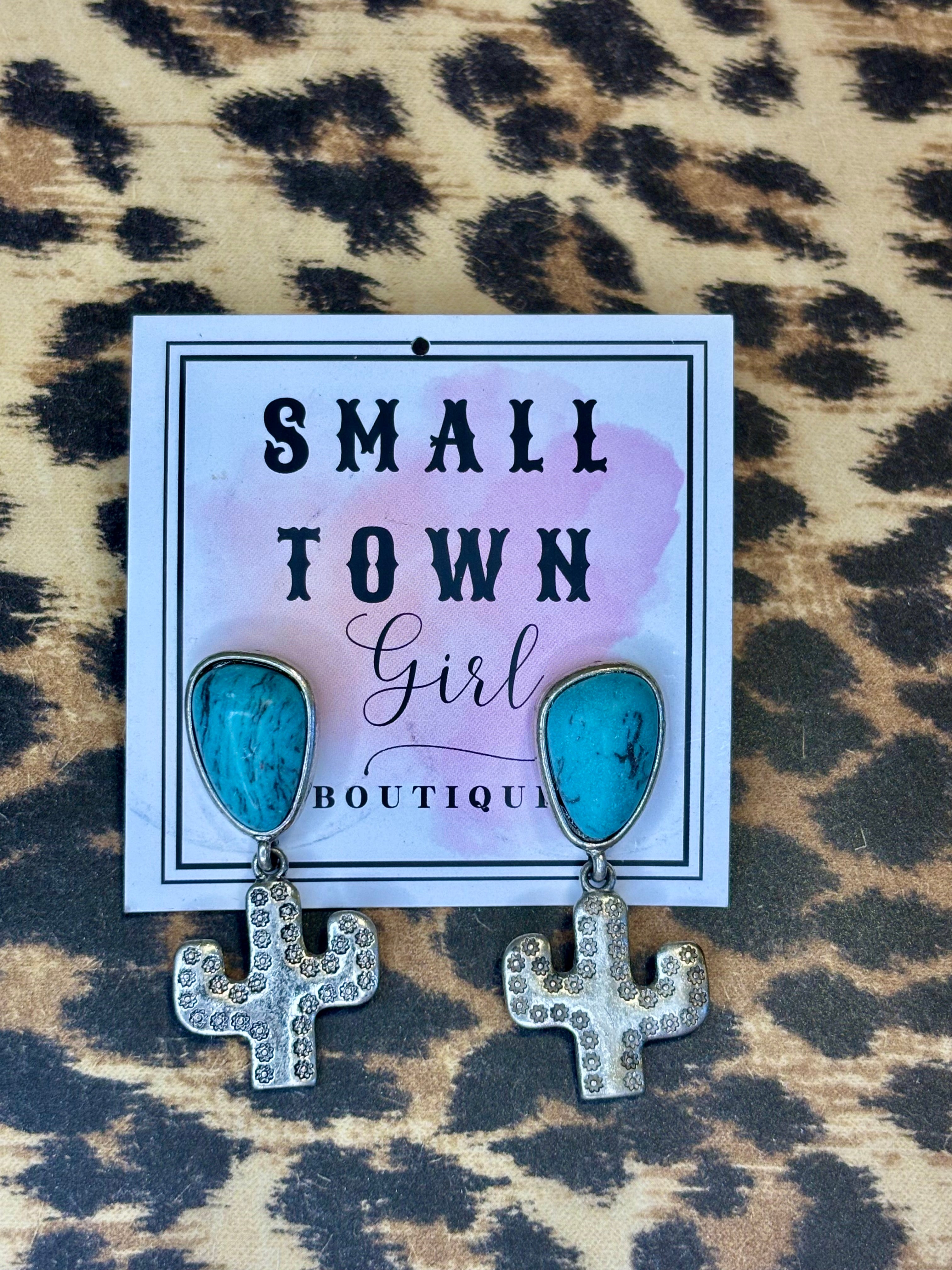 Turquoise Cactus Earrings