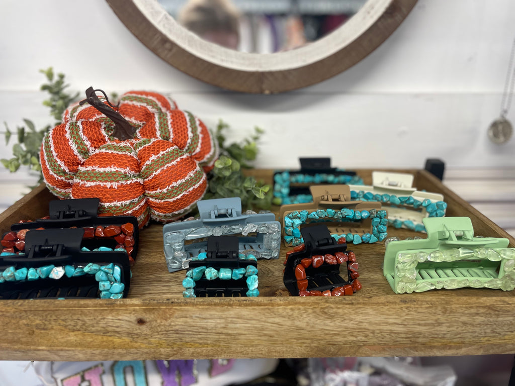 Large Stone Claw Clips