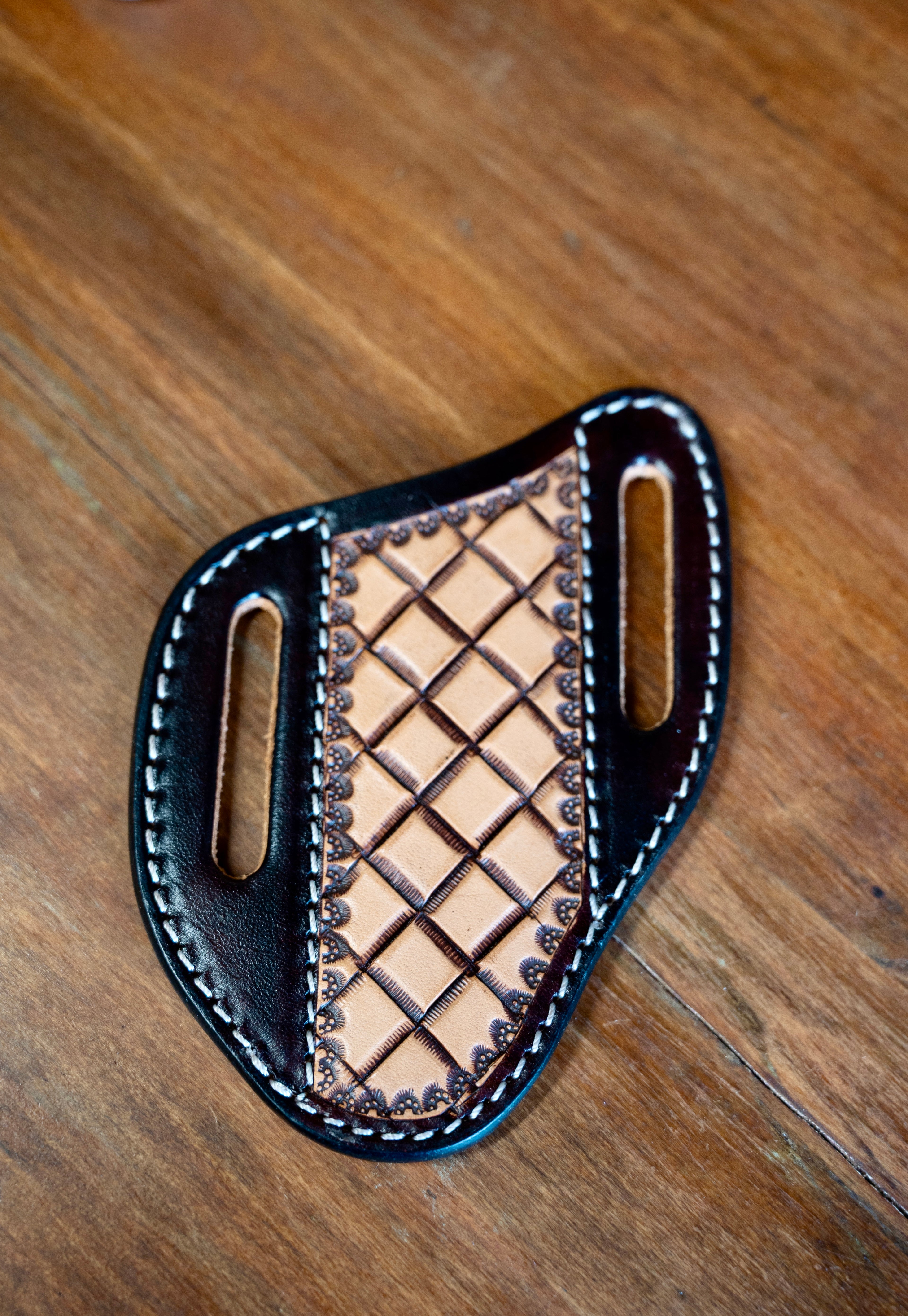 Tooled Leather Sheath Dark