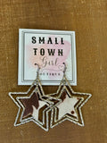 Cowhide Star Earrings