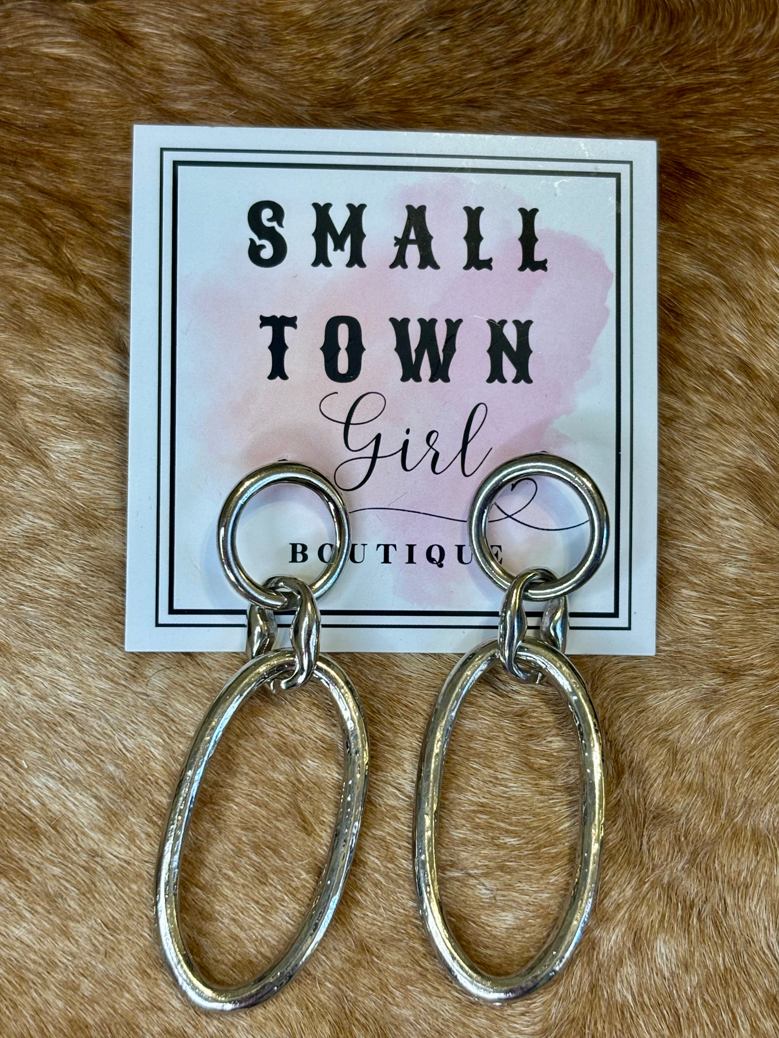 The Silver Oval Earrings