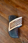 Basketweave Tooled Leather Sheath