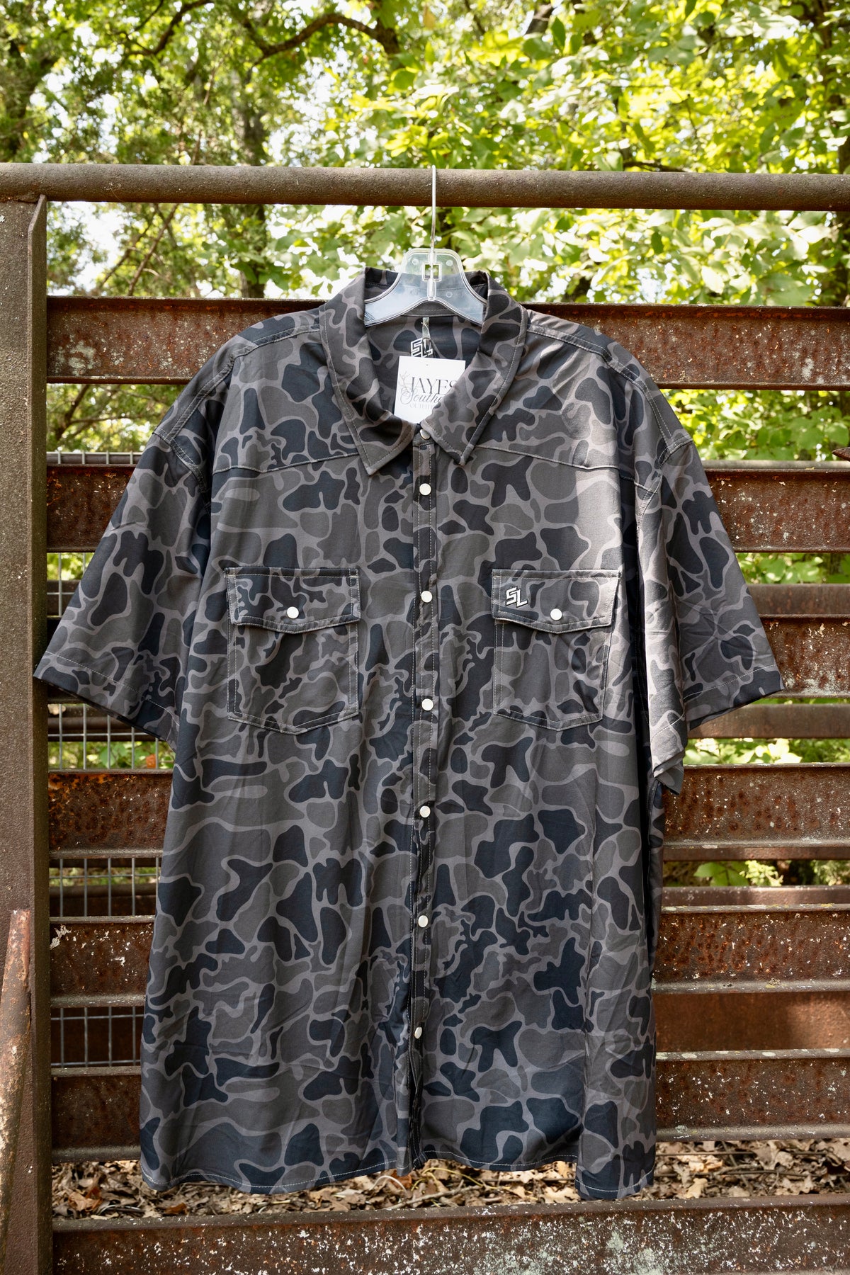 Old School Pearl Snap Camo (Black)