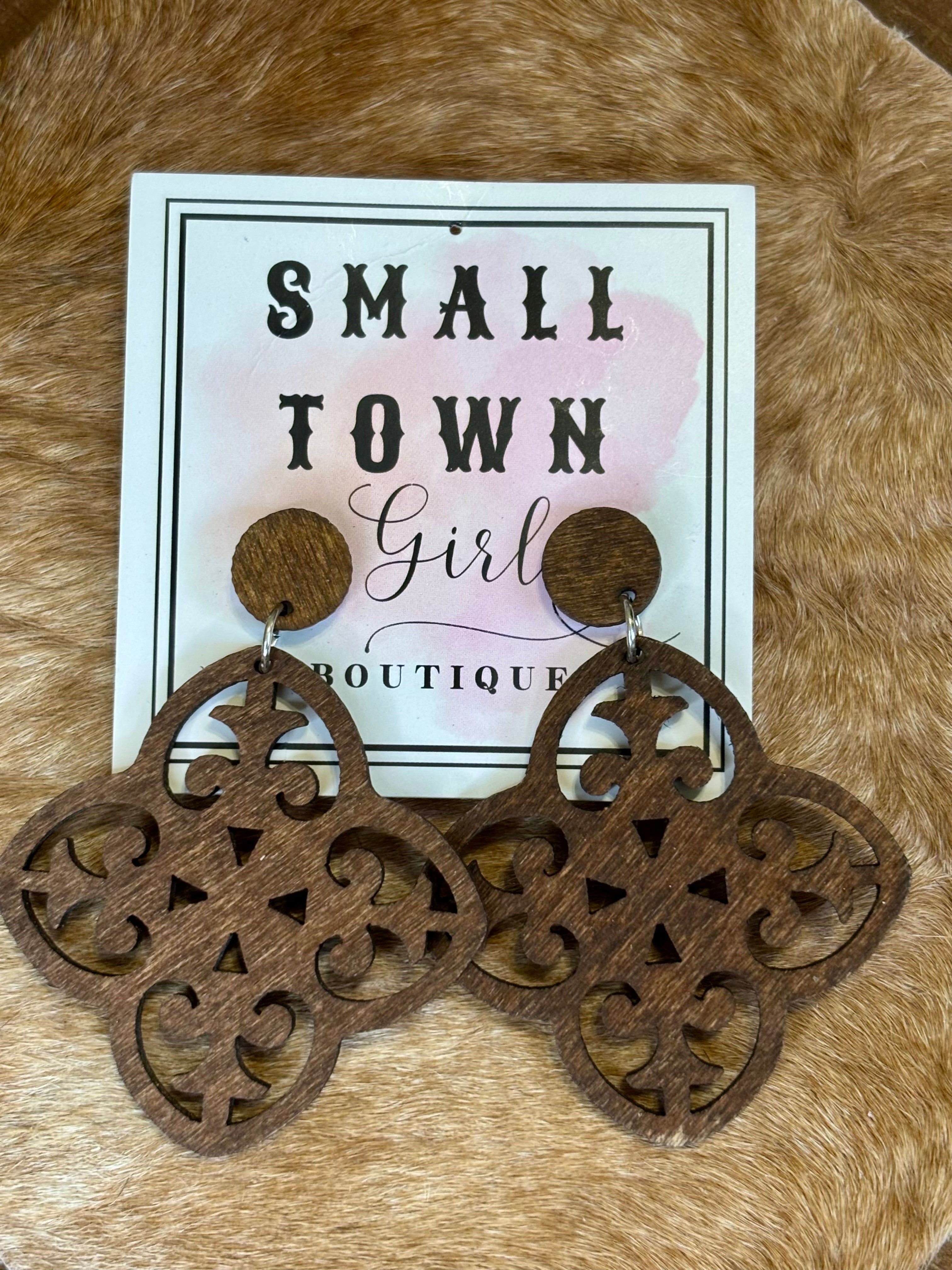 Wooden Brown Earrings