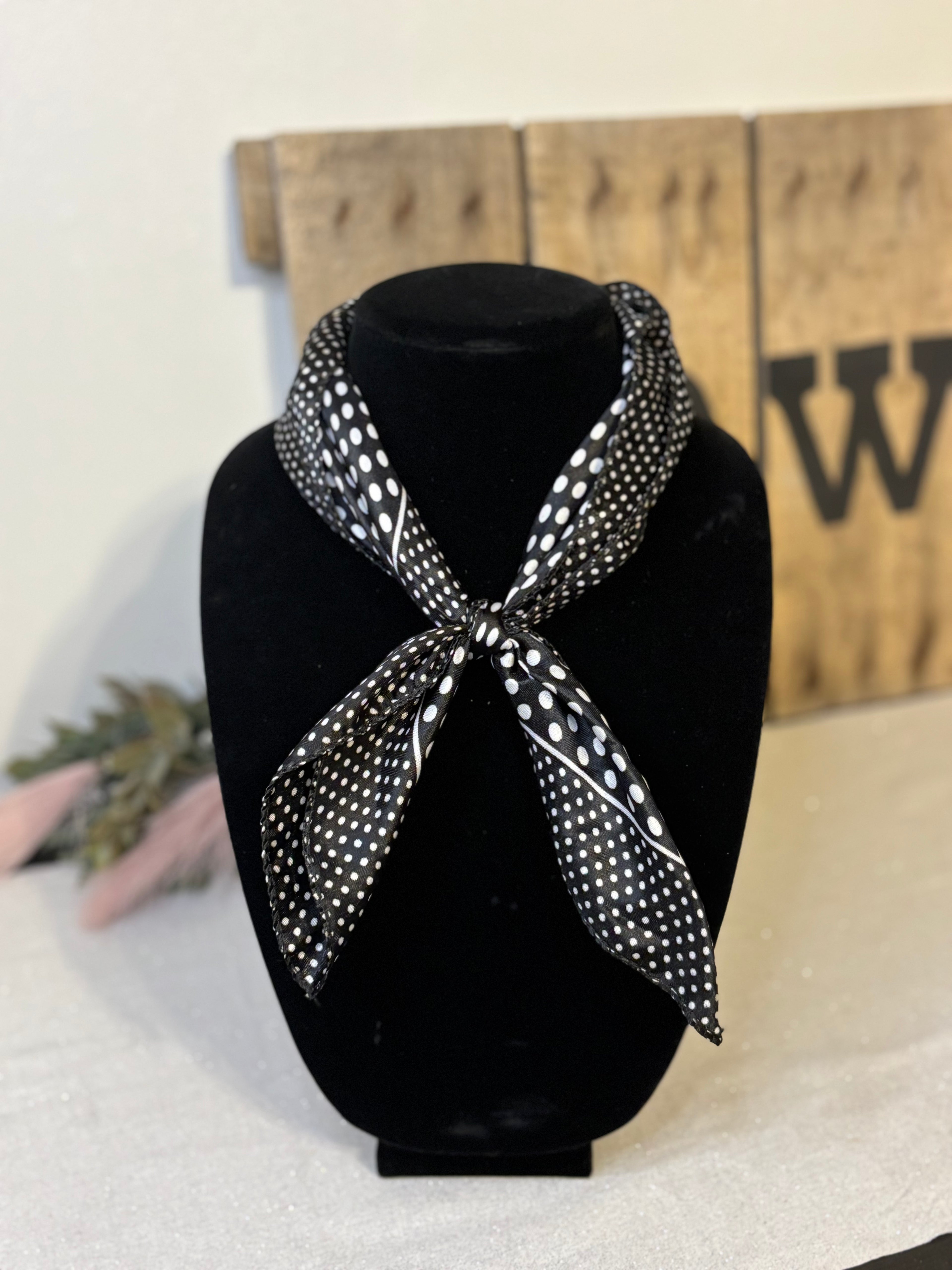 The Black Poka Dot Small Wild Rag