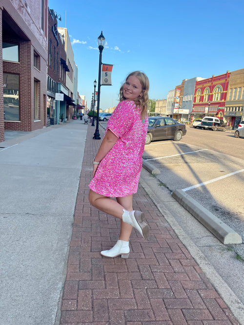 Barbie Sequin T Shirt Dress